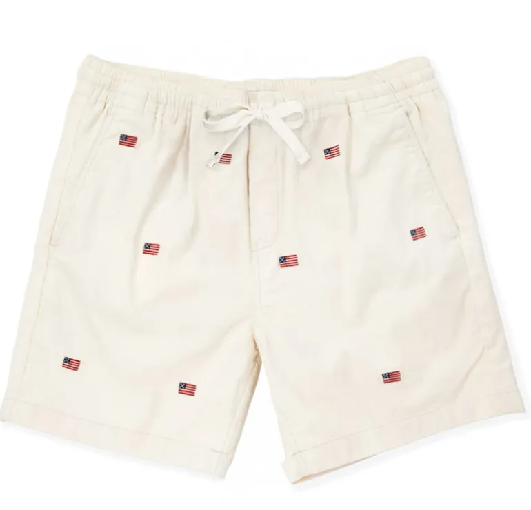 American Flag Corduroy Shorts