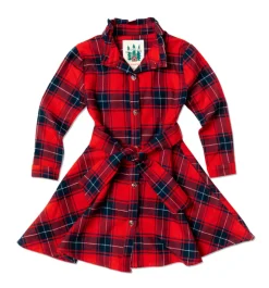 Apple Pie Skillet Kids Flannel Dress