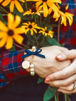 Classy Girls Wear Pearls Monogram Bracelet