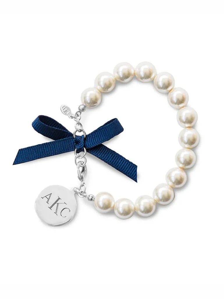 Classy Girls Wear Pearls Monogram Bracelet