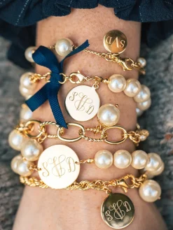 Classy Girls Wear Pearls Monogram Bracelet