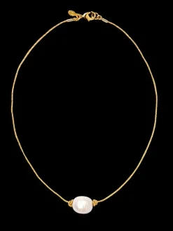 Golden Tide Pearl Knot Necklace