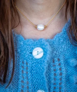 Golden Tide Pearl Knot Necklace