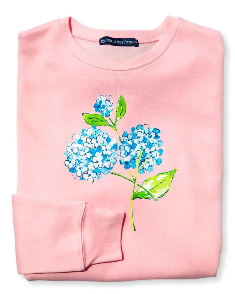 Hydrangea Bloom Sweatshirt- Pink