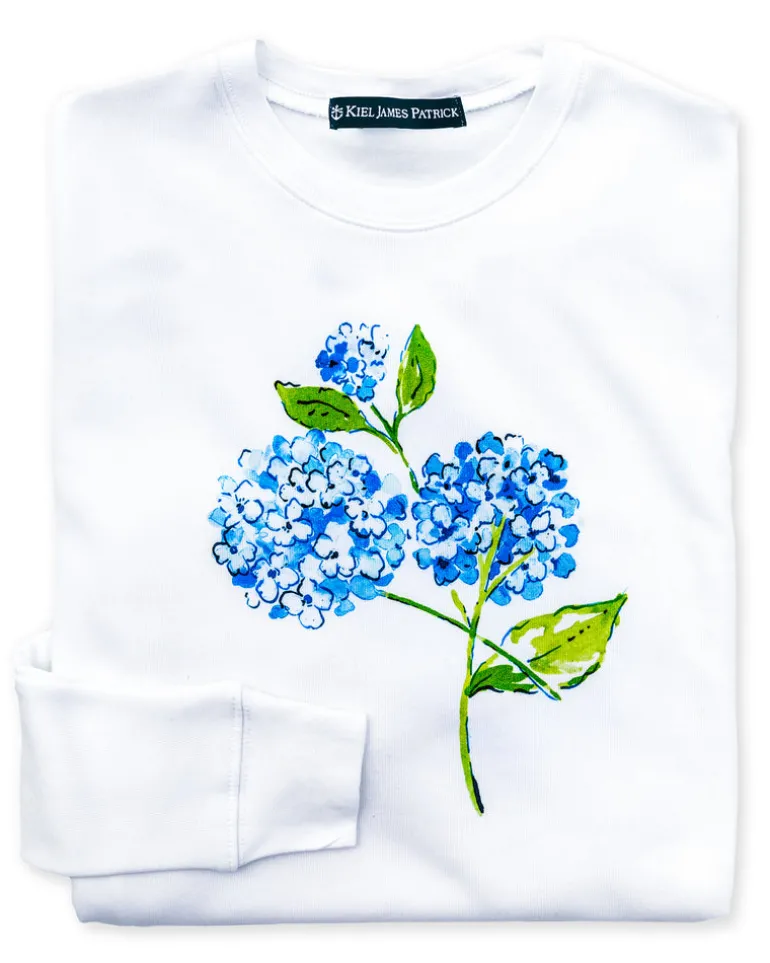 Hydrangea Bloom Sweatshirt- White