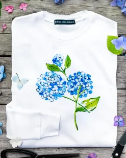 Hydrangea Bloom Sweatshirt- White
