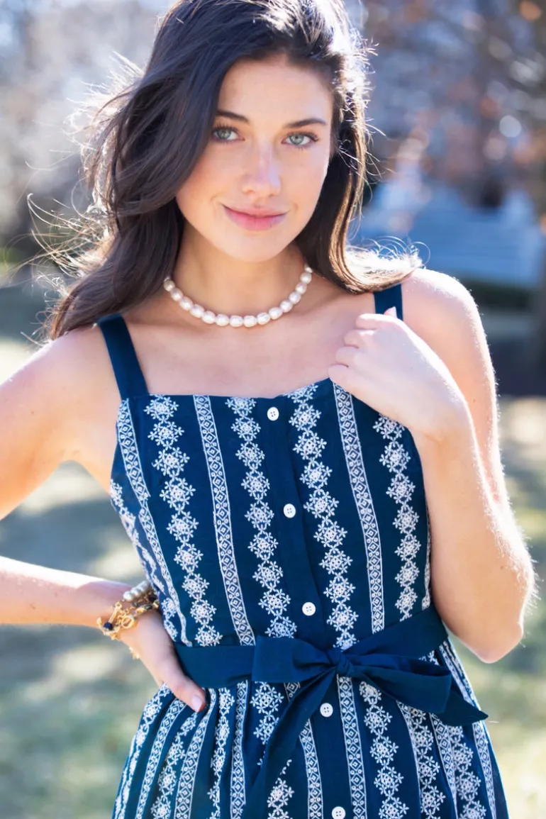 Isabella Floral Embroidered Smocked Maxi Dress