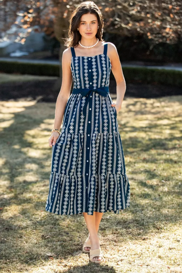 Isabella Floral Embroidered Smocked Maxi Dress