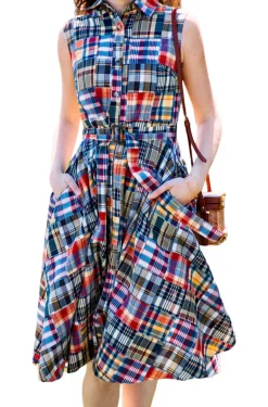 Jacqueline Patchwork Madras Shirtdress