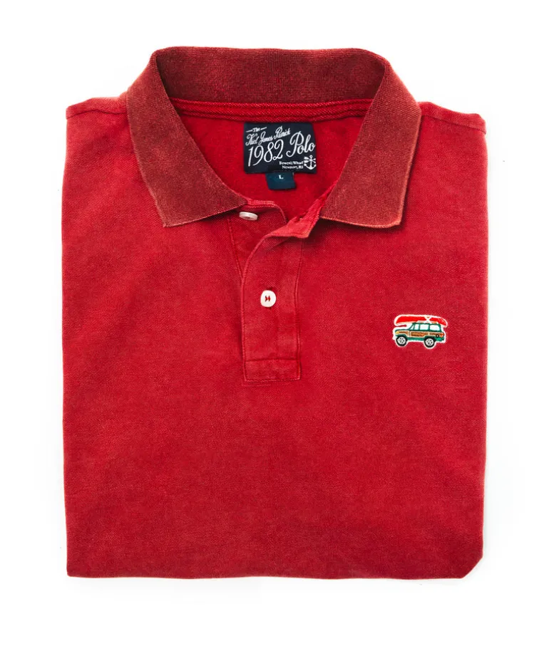 Jeep® x KJP Classic Wagoneer Pique Polo Shirt in Red