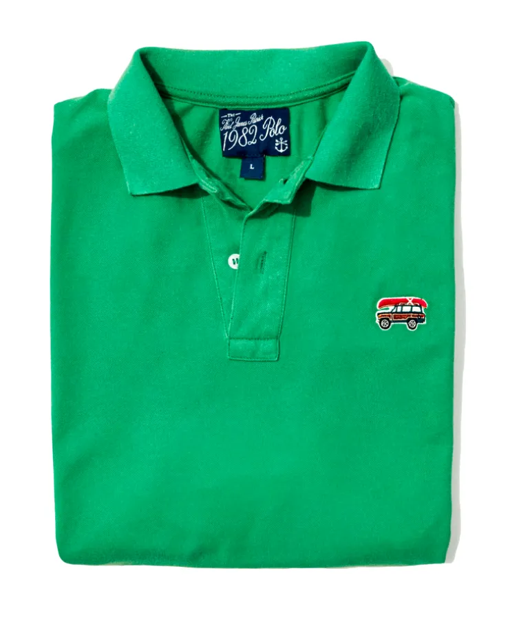 Jeep® x KJP Classic Wagoneer Pique Polo Shirt in Green
