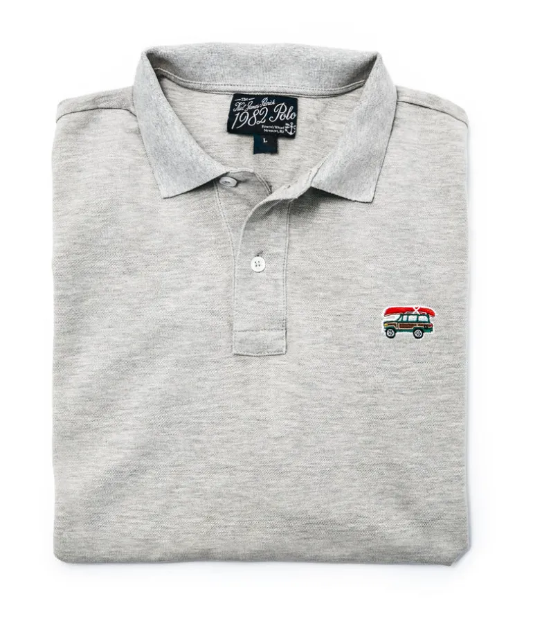 Jeep® x KJP Classic Wagoneer Pique Polo Shirt in Grey