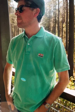 Jeep® x KJP Classic Wagoneer Pique Polo Shirt in Green