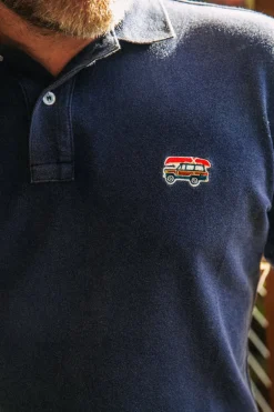Jeep® x KJP Classic Wagoneer Pique Polo Shirt in Navy