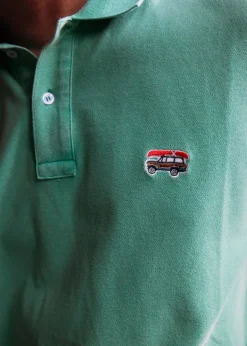 Jeep® x KJP Classic Wagoneer Pique Polo Shirt in Green