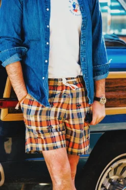 Jeep® x KJP Embroidered Madras Drawstring Shorts- Men's