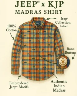 Jeep® x KJP Embroidered Madras Shirt- Men's