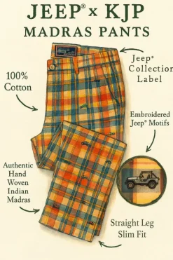 Jeep® x KJP Embroidered Madras Pants- Men's