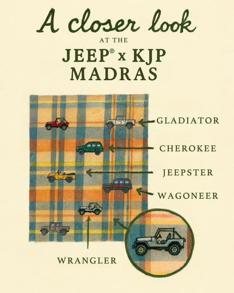 Jeep® x KJP Embroidered Madras Dog Bandana