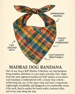Jeep® x KJP Embroidered Madras Dog Bandana