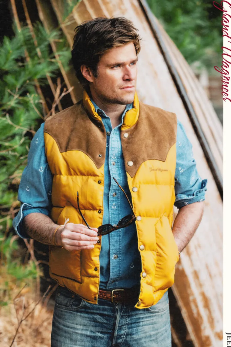 Jeep® x KJP Grand Wagoneer Puffer Vest in Tan