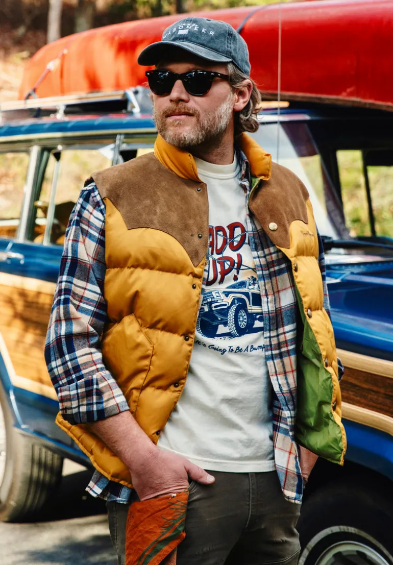 Jeep® x KJP Grand Wagoneer Puffer Vest in Tan