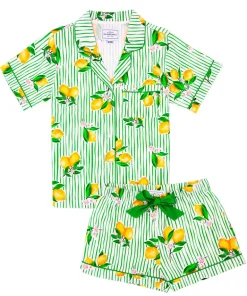 Lemon Grove Drawstring Shorts Pajama Set