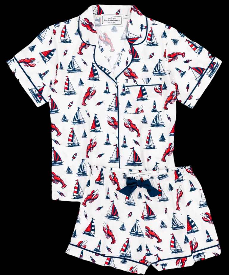 Lobster Buoy Drawstring Shorts Pajama Set
