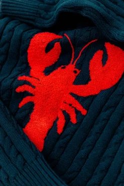 Lobster Cable Knit Sweater- Navy
