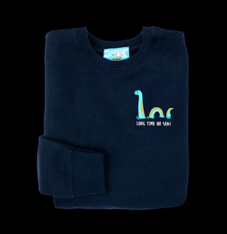 Long Time No Sea Embroidered Kids Sweatshirt
