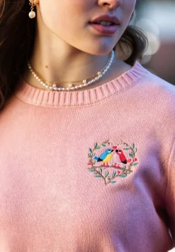 Lovebirds Embroidered Sweater