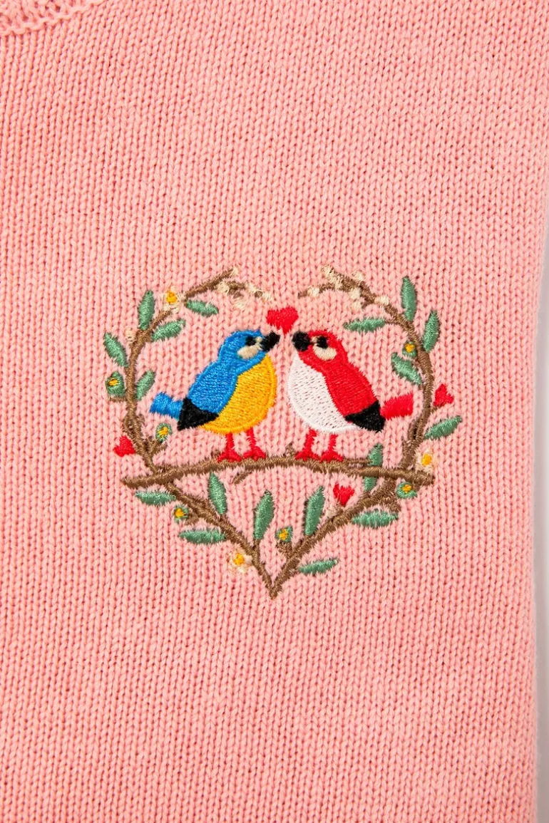 Lovebirds Embroidered Sweater