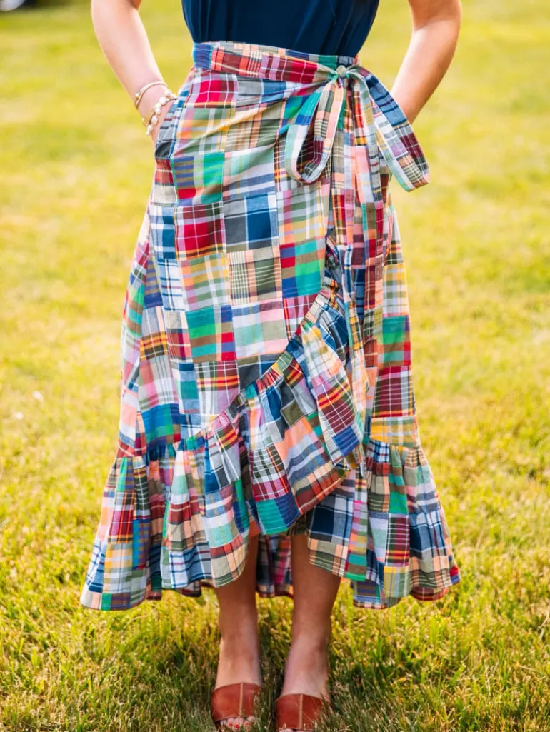 Montauk Patchwork Madras Skirt