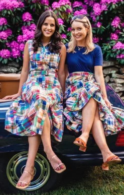 Montauk Patchwork Madras Skirt