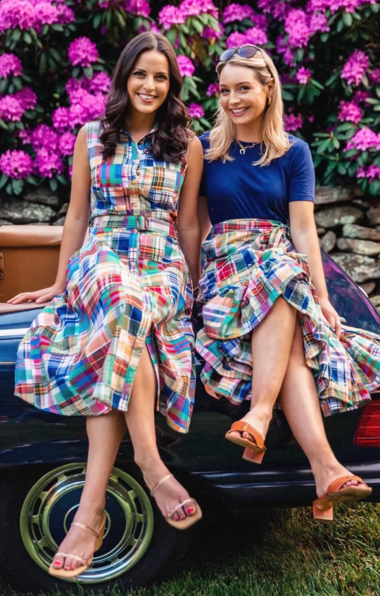 Montauk Patchwork Madras Skirt