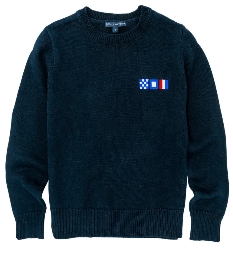 Nautical Flag Monogram Sweater- Women's