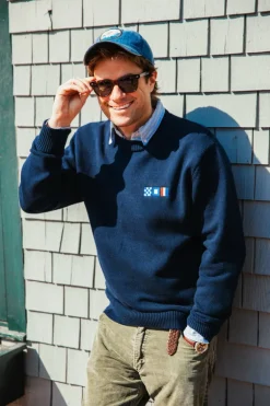 Nautical Flag Monogram Sweater- Men's