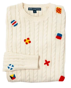 Nautical Flag Women's Cable Knit Sweater