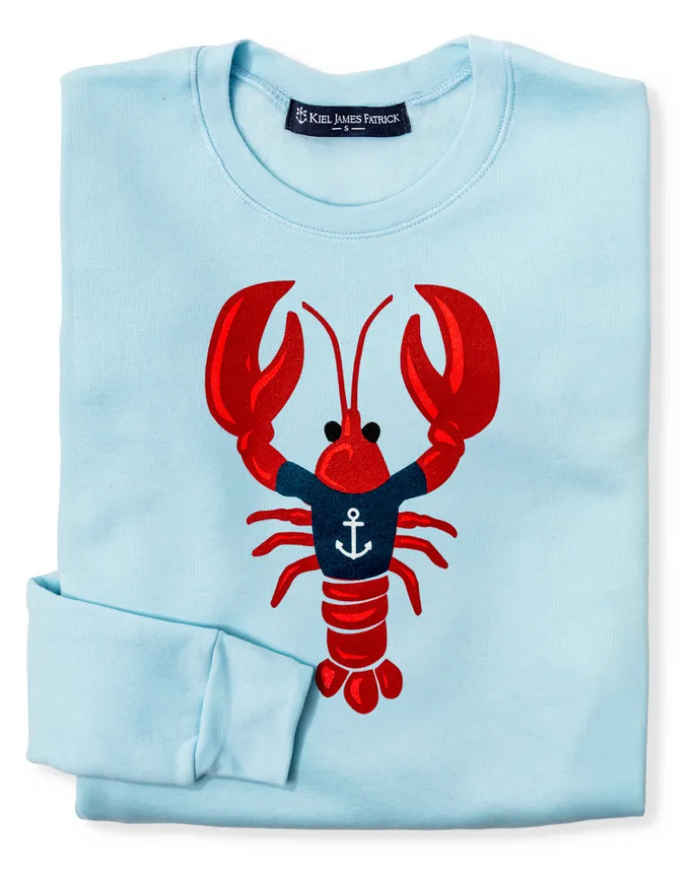 Nautical Lobster Sweatshirt- Light Blue