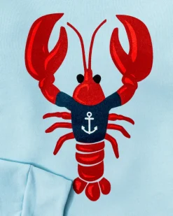 Nautical Lobster Sweatshirt- Light Blue