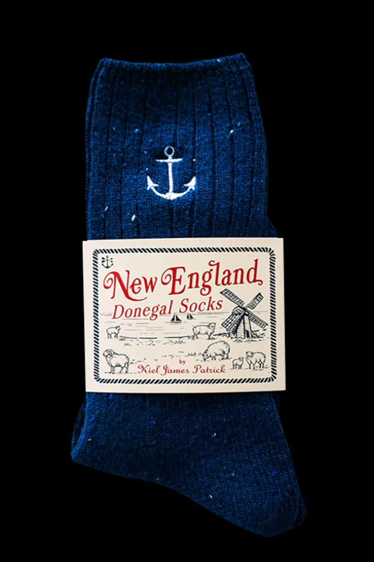 Navy Anchor Donegal Socks