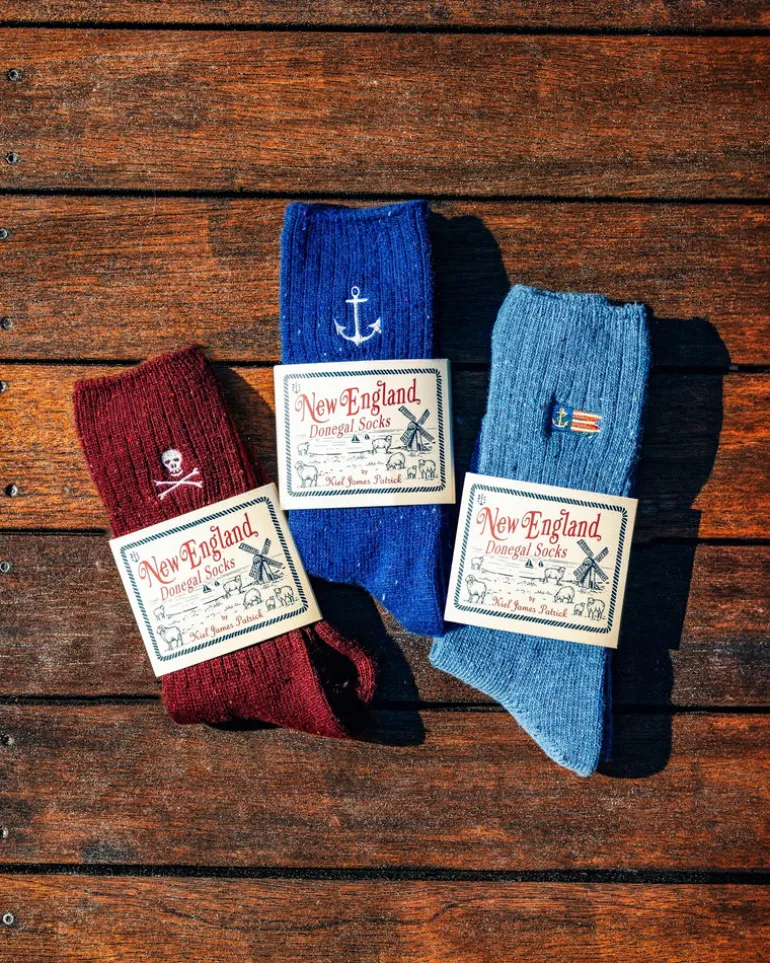 Navy Anchor Donegal Socks