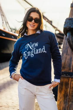 New England Crewneck- Navy
