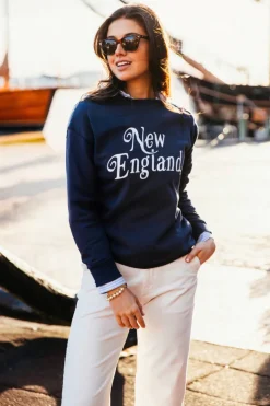 New England Crewneck- Navy