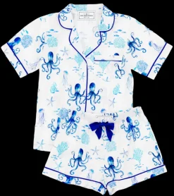 Octopus Garden Drawstring Shorts Pajama Set