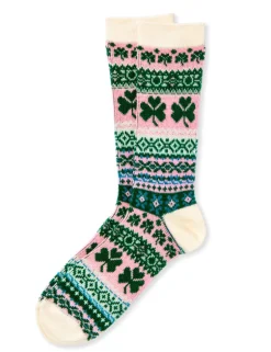Pink Irish Fair Isle Socks