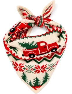 Santa's New Sleigh Knit Dog Bandana