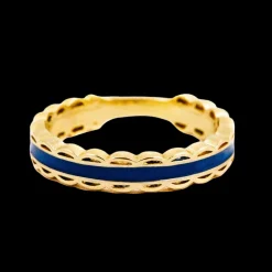 Scalloped Ring -Navy