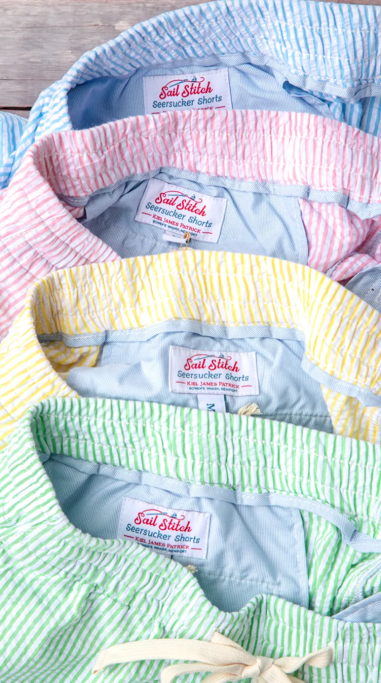 Sunset Sail Seersucker Drawstring Shorts