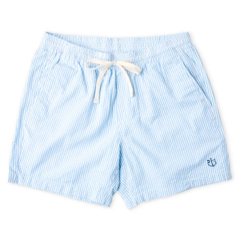The Azure Seersucker Drawstring Shorts